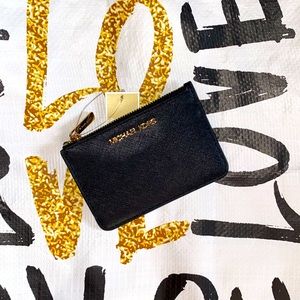 🖤💕NWT!Michael Kors BLACK ID coin pouch wallet